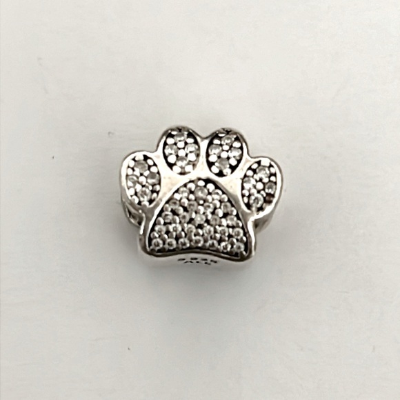 Pandora Jewelry - Sterling Silver Pandora Sparkling Pet Paw Print Charm w Zirconia Stones